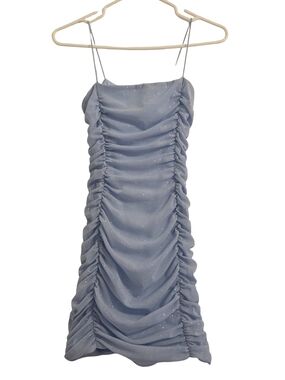 Chelsea Sparkle Ruched Light Blue Girls' Formal Dress